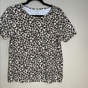 White Stag Leopard Print Top